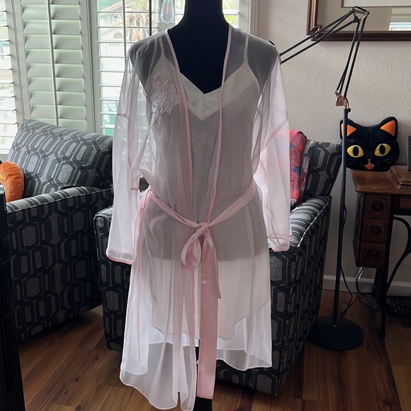 Vintage Soft Pink Sheer Robe - Picture 3 of 8